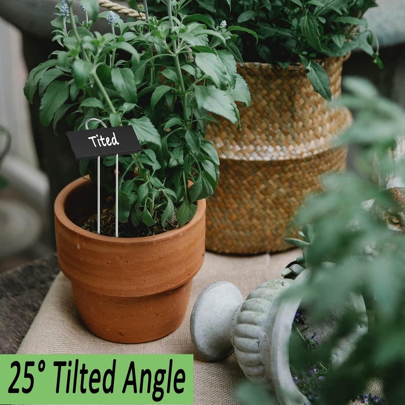 GHAMYEE 30pcs Plant Labels for Outdoor Garden Waterproof Plant Markers for Outdoor Plants, 11inch Metal Plant Tags and Labels Garden Markers for Seedlings Herbs Vegetable Greenhouse Gifts (Black) - Image 4